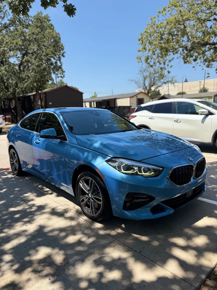 Blue BMW 2 Series detailed and finished in Dallas TX